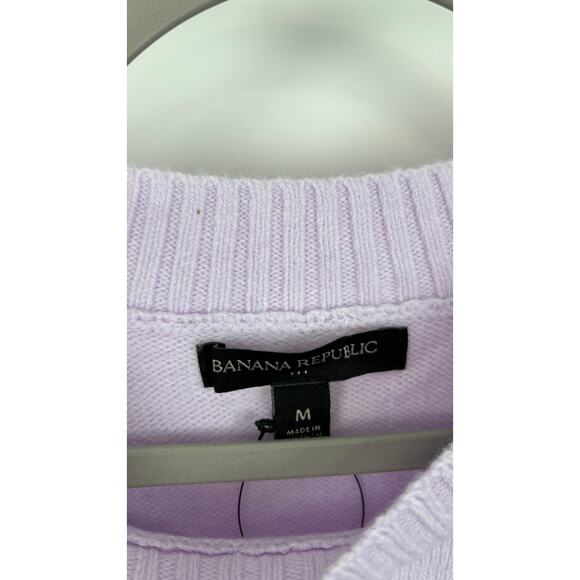 Banana Republic Coveted Crew Neck Sweater Womens Medium Purple New Wool Blend - Picture 2 of 6